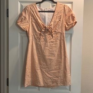 Orange checkered dress